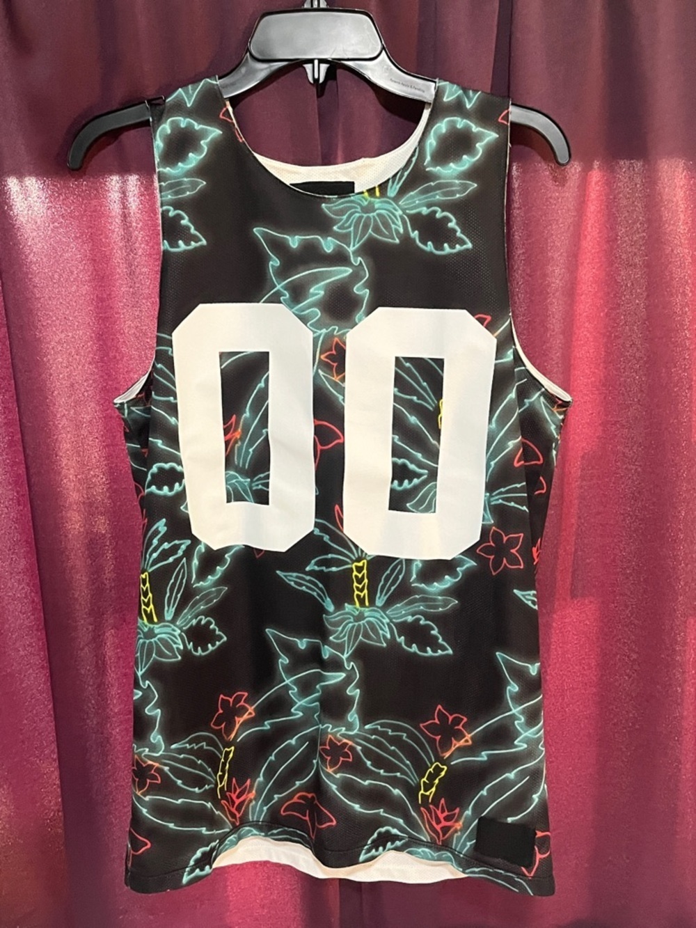 on the byas Black Neon Floral Basketball Jersey Tank